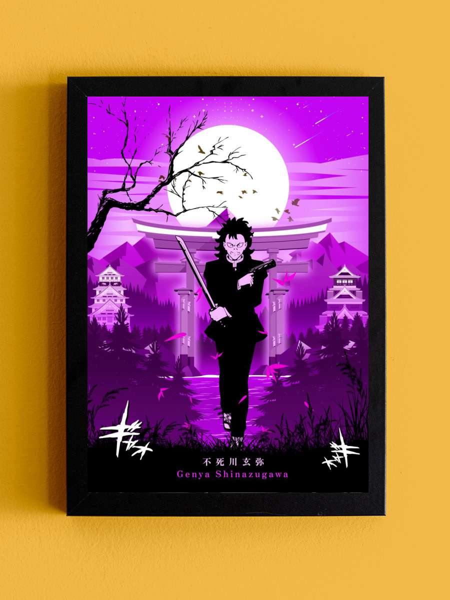 Genya Demon Slayer Anime Tablo Siyah Çerçeveli Yüksek Kalite Anime Duvar Poster Tablo - En İyi Fiyatlarla