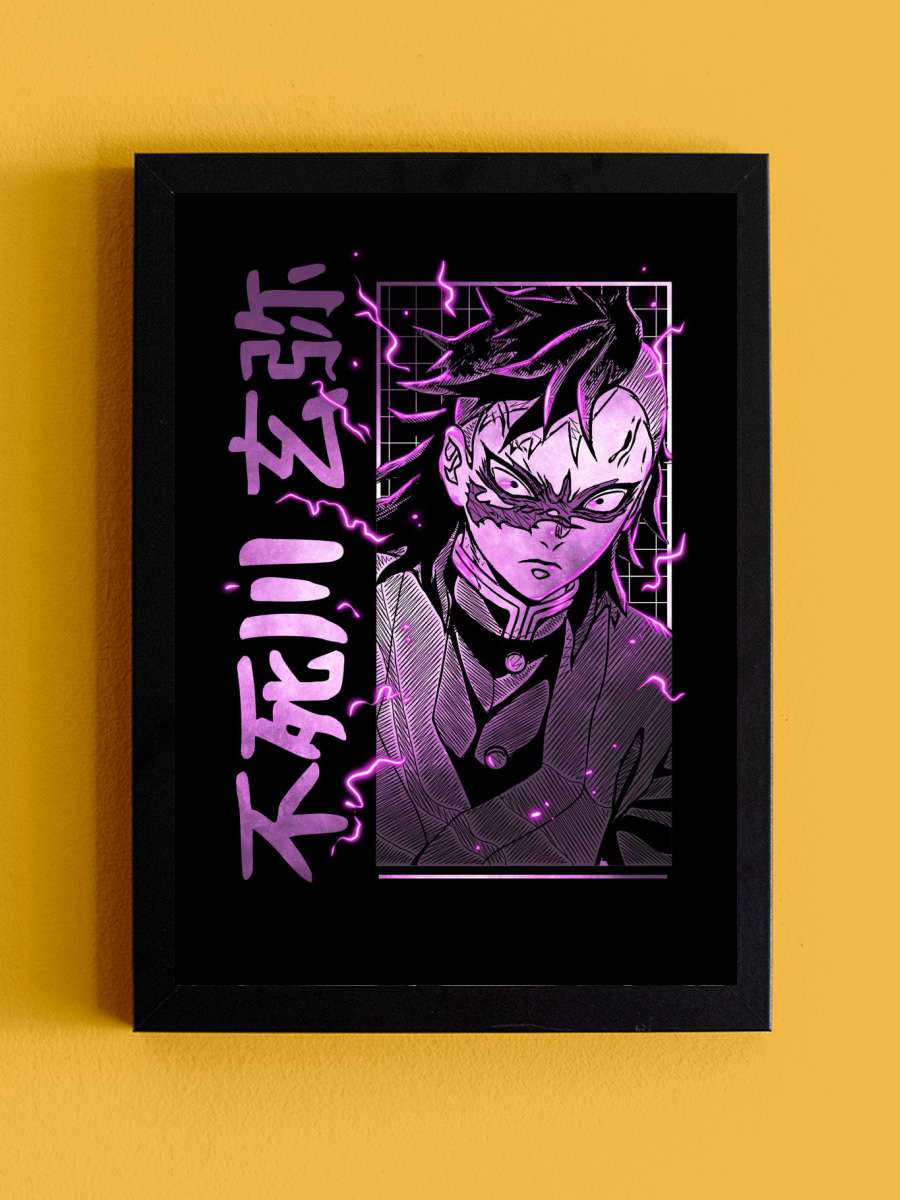 Genya Shinazugawa Anime Tablo Siyah Çerçeveli Yüksek Kalite Anime Duvar Poster Tablo - En İyi Fiyatlarla