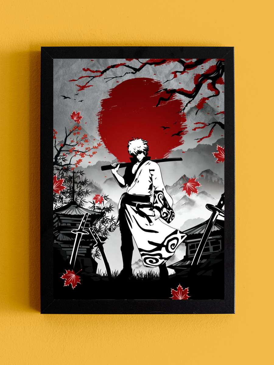 Gintoki Sakata Gintama Anime Tablo Siyah Çerçeveli Yüksek Kalite Anime Duvar Poster Tablo - En İyi Fiyatlarla
