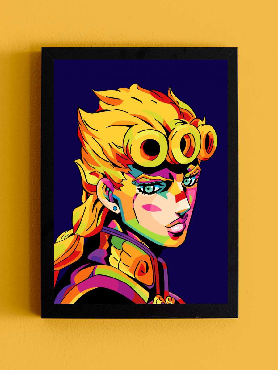 Giorno Giovanna Anime Tablo Siyah Çerçeveli Yüksek Kalite Anime Duvar Poster Tablo - En İyi Fiyatlarla