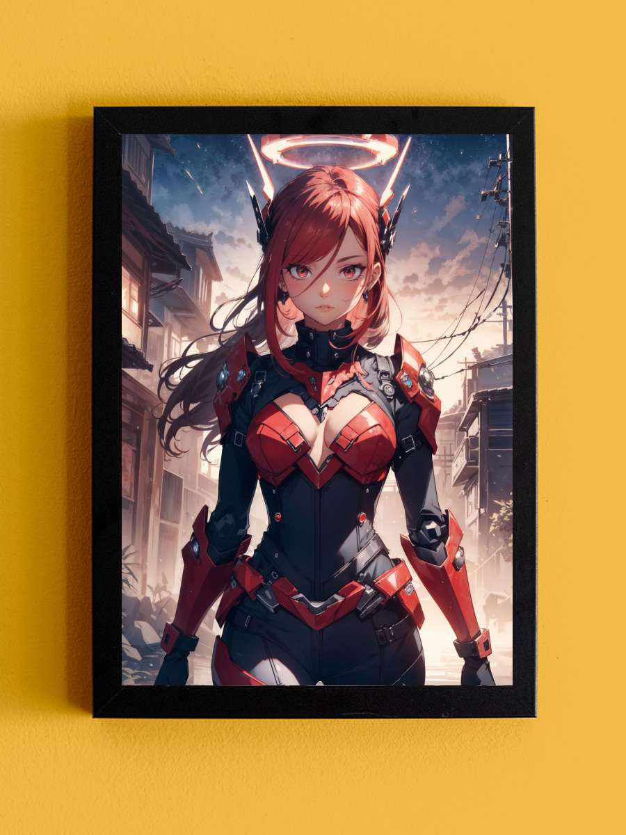 Girl in cyber armor Anime Tablo Siyah Çerçeveli Yüksek Kalite Anime Duvar Poster Tablo - En İyi Fiyatlarla