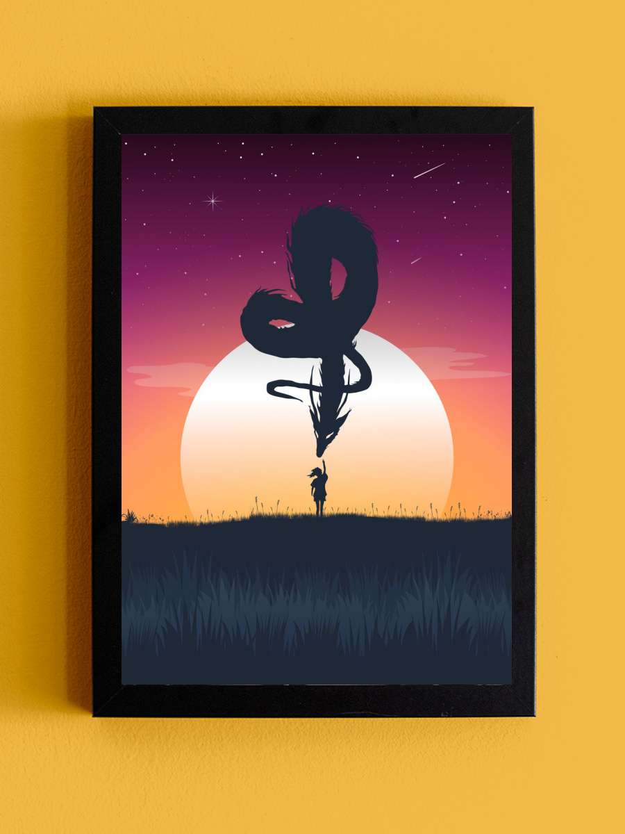 Girls and Dragon Anime Tablo Siyah Çerçeveli Yüksek Kalite Anime Duvar Poster Tablo - En İyi Fiyatlarla