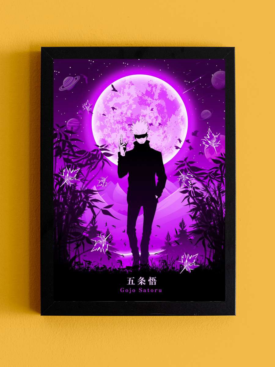 Gojo Jujutsu Kaisen Anime Tablo Siyah Çerçeveli Yüksek Kalite Anime Duvar Poster Tablo - En İyi Fiyatlarla