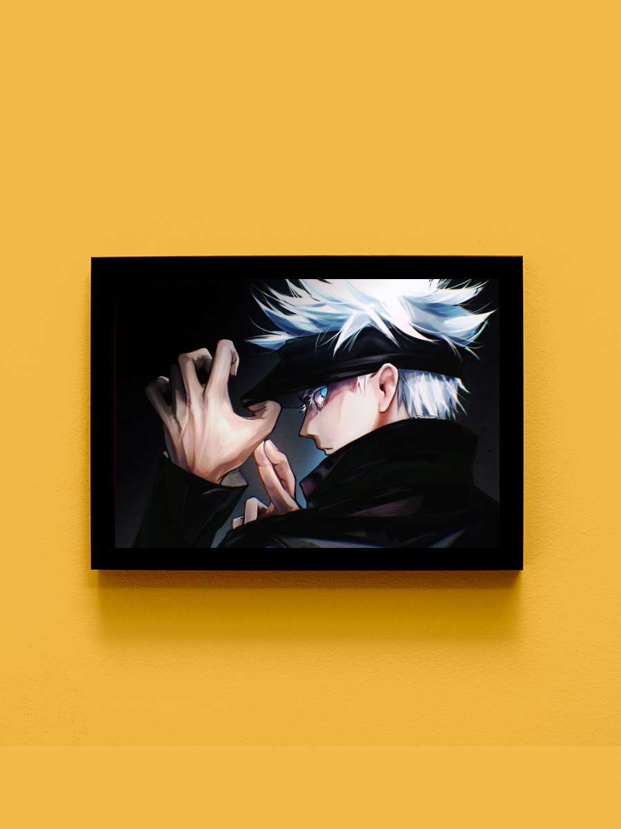 Gojo jujutsu kaisen Anime Tablo Siyah Çerçeveli Yüksek Kalite Anime Duvar Poster Tablo - En İyi Fiyatlarla