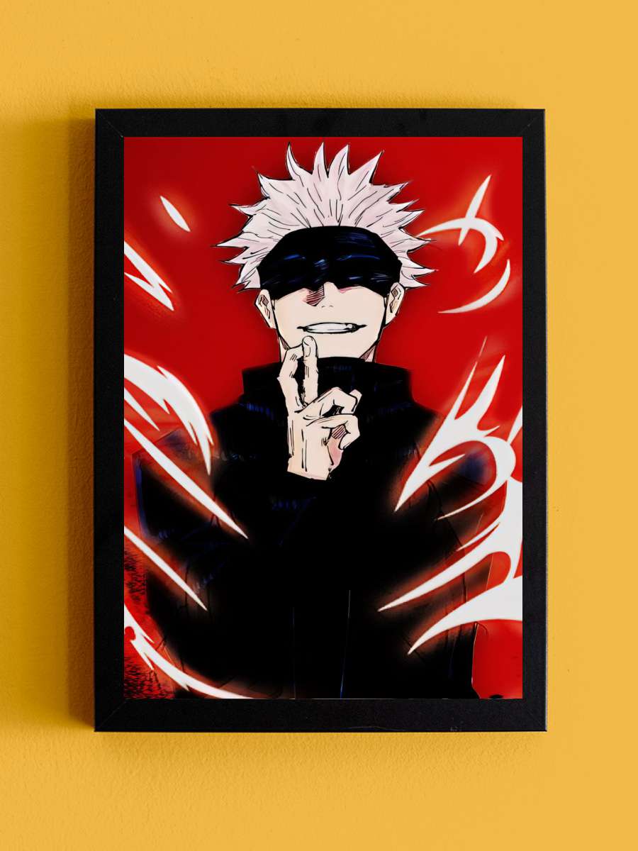 Gojo jujutsu kaisen Anime Tablo Siyah Çerçeveli Yüksek Kalite Anime Duvar Poster Tablo - En İyi Fiyatlarla