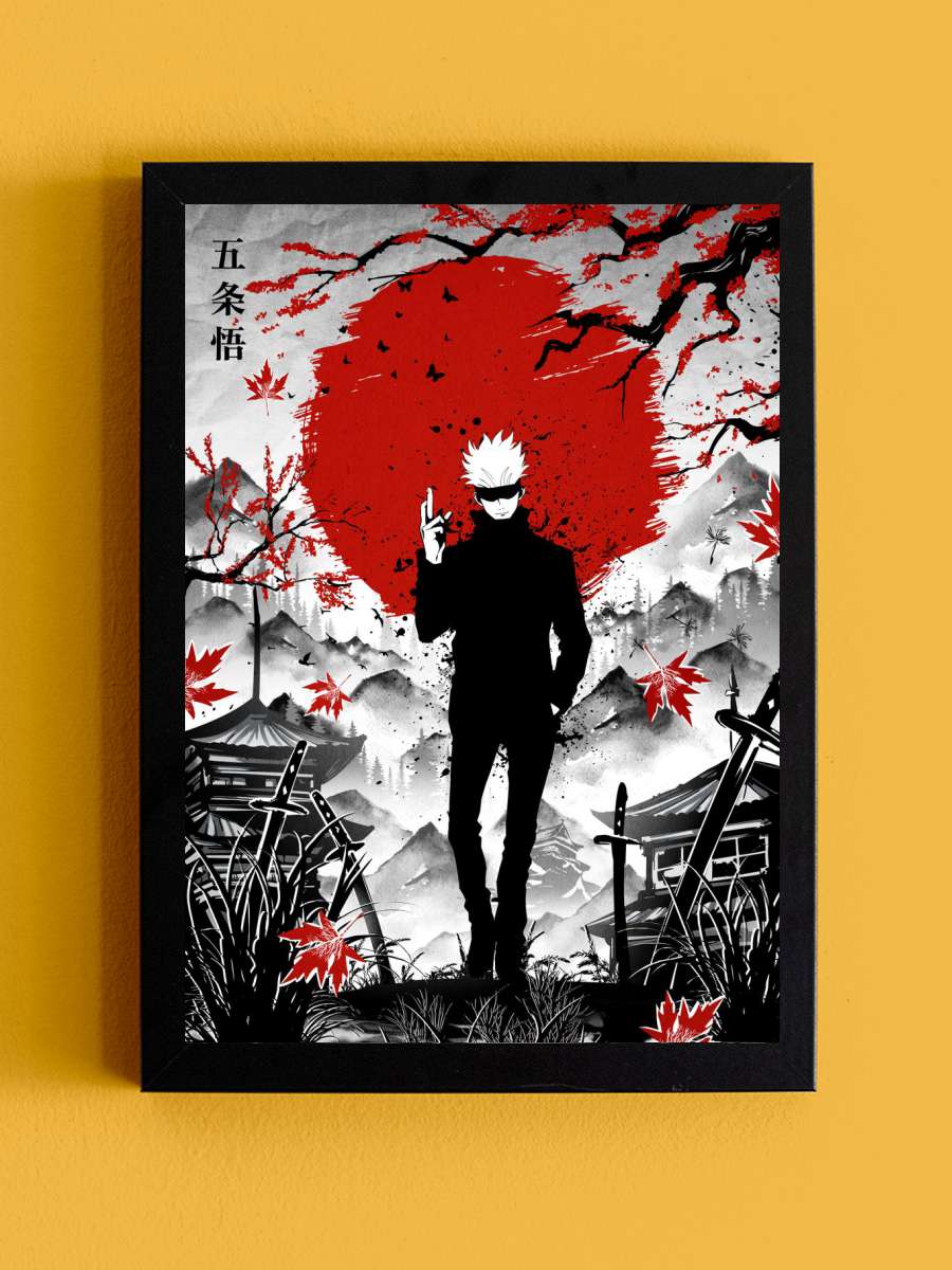 Gojo Jujutsu Kaisen Anime Tablo Siyah Çerçeveli Yüksek Kalite Anime Duvar Poster Tablo - En İyi Fiyatlarla