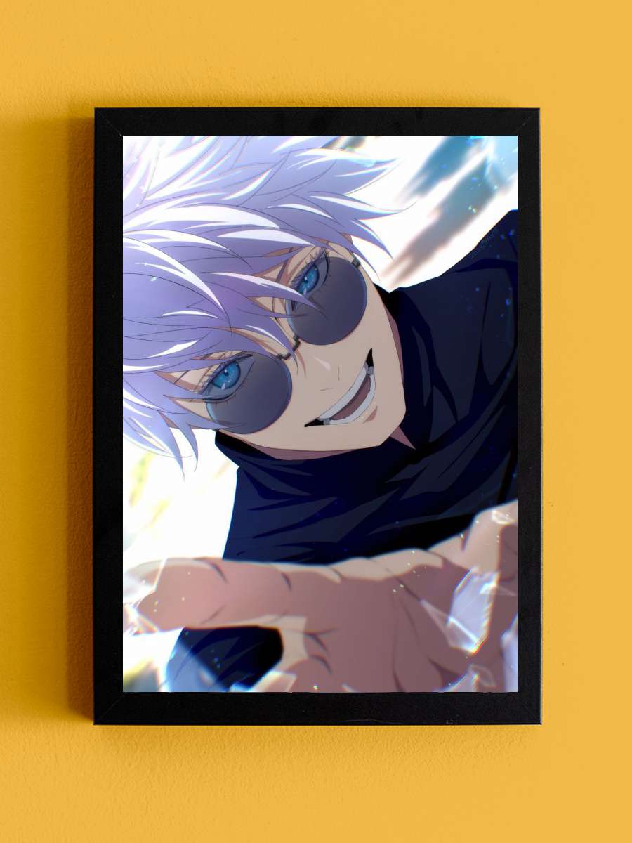 gojo satoru jujutsu kaisen Anime Tablo Siyah Çerçeveli Yüksek Kalite Anime Duvar Poster Tablo - En İyi Fiyatlarla