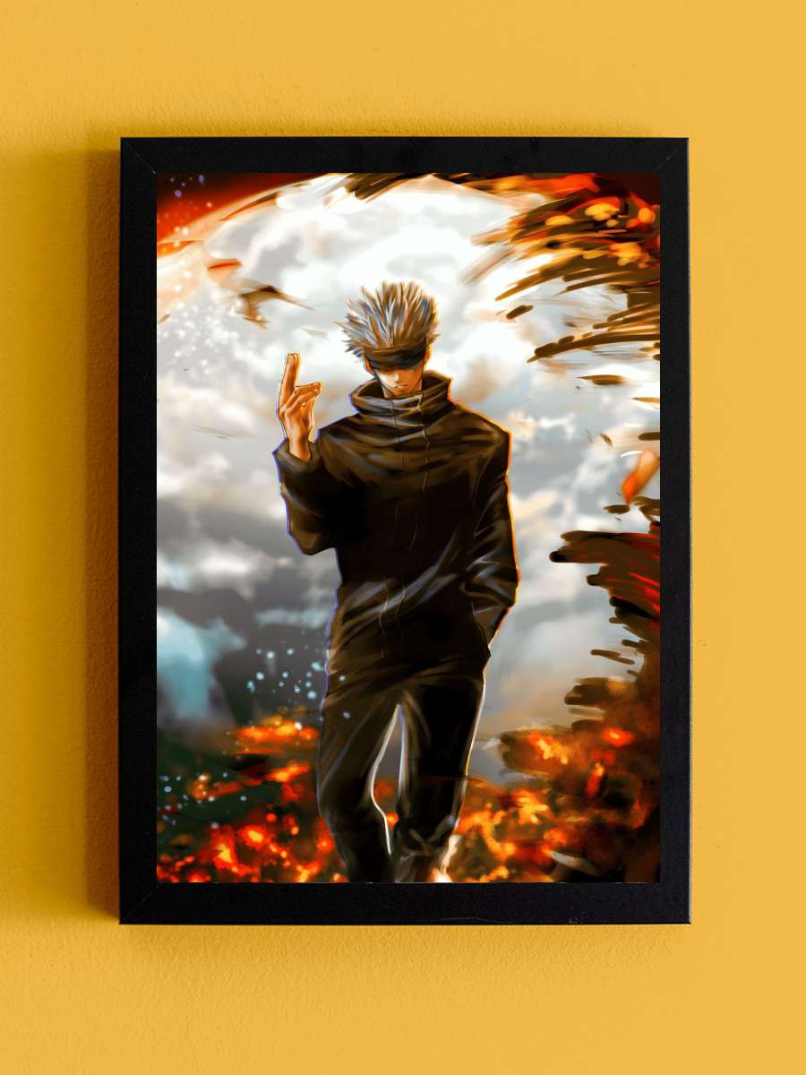 Gojo satoru jujutsu kaisen Anime Tablo Siyah Çerçeveli Yüksek Kalite Anime Duvar Poster Tablo - En İyi Fiyatlarla