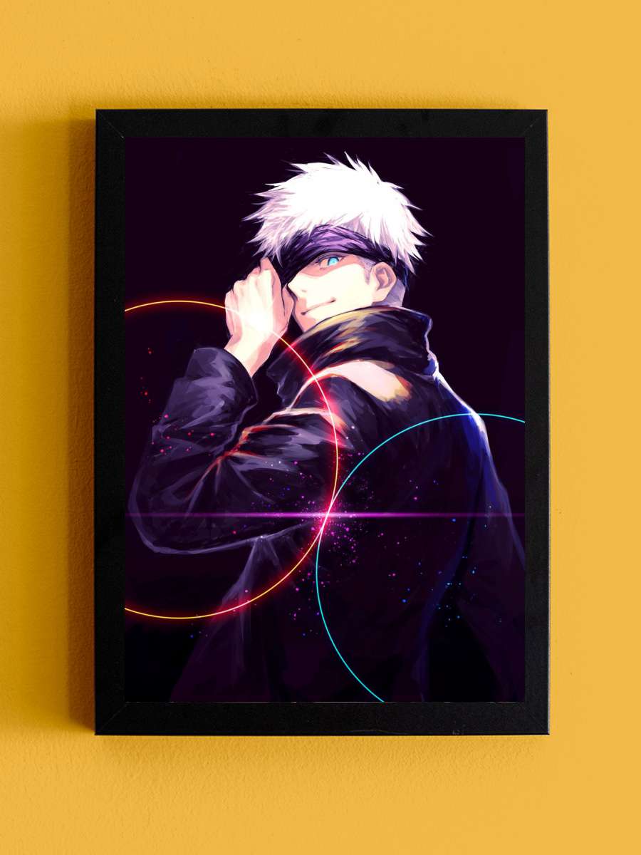 gojo satoru jujutsu Anime Tablo Siyah Çerçeveli Yüksek Kalite Anime Duvar Poster Tablo - En İyi Fiyatlarla
