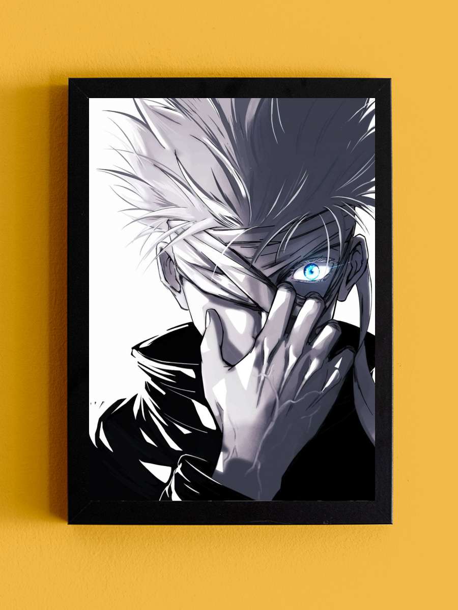 gojo satoru Anime Tablo Siyah Çerçeveli Yüksek Kalite Anime Duvar Poster Tablo - En İyi Fiyatlarla