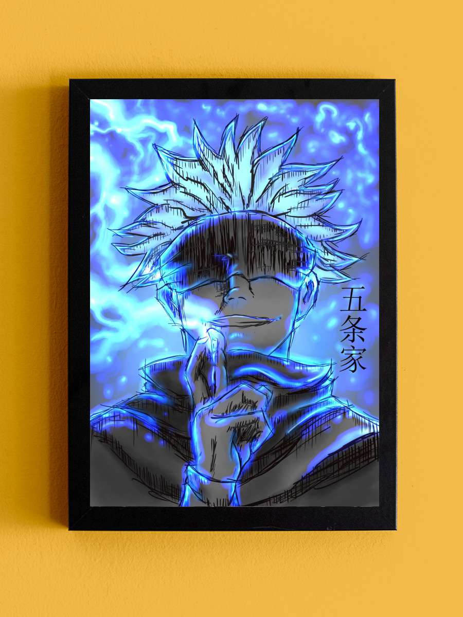 Gojo Satoru Anime Tablo Siyah Çerçeveli Yüksek Kalite Anime Duvar Poster Tablo - En İyi Fiyatlarla