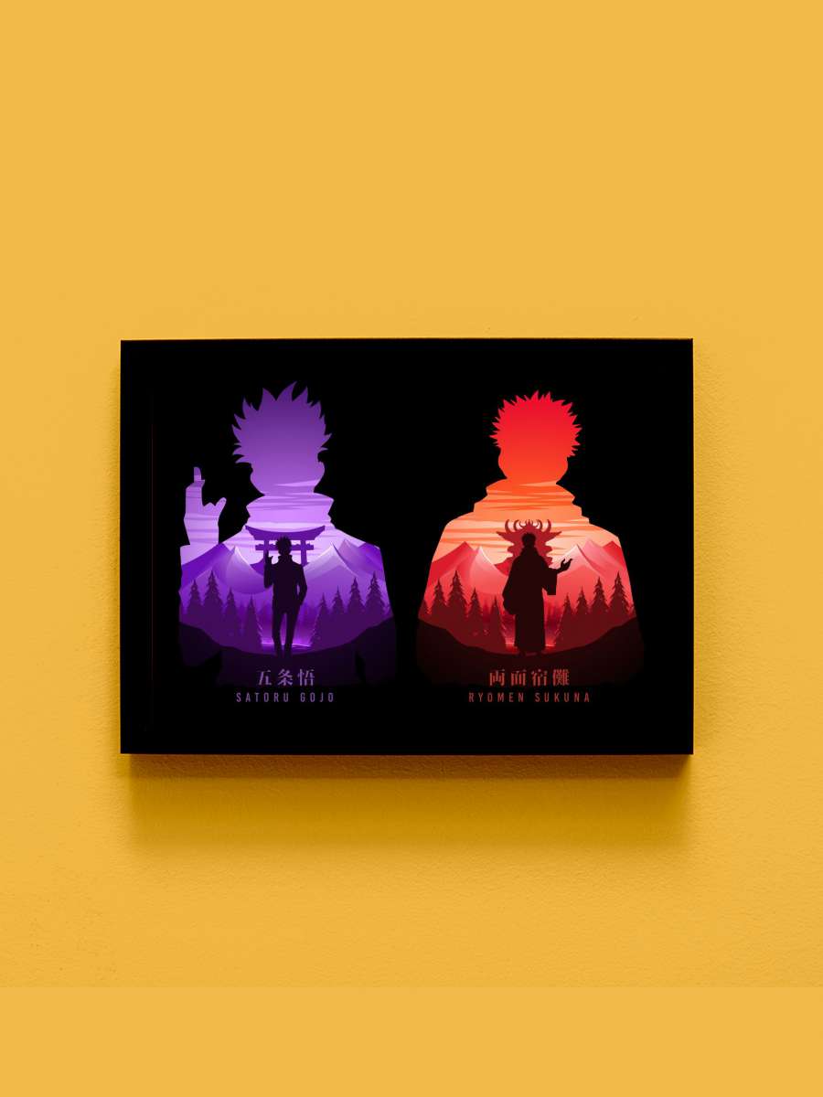 Gojo Sukuna Jujutsu Anime Tablo Siyah Çerçeveli Yüksek Kalite Anime Duvar Poster Tablo - En İyi Fiyatlarla