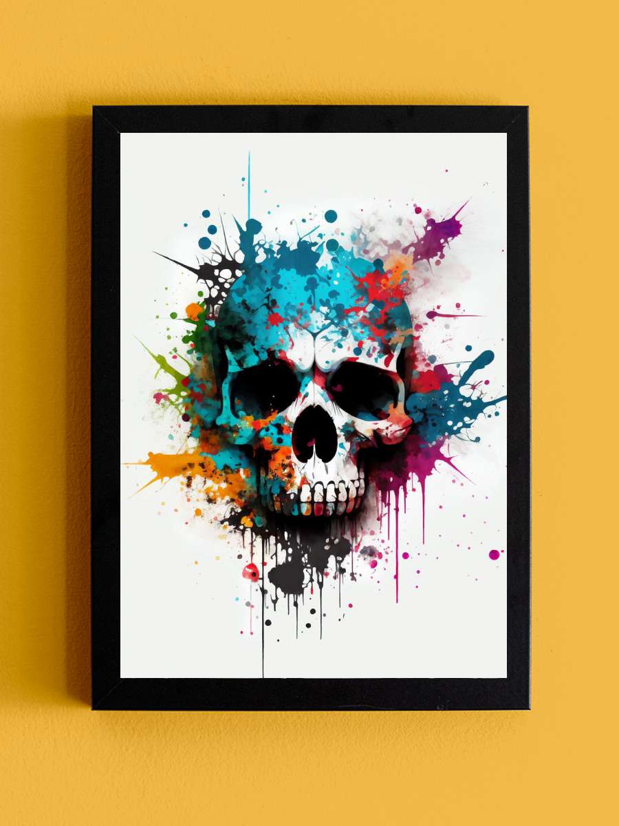 Graffiti Skull Anime Tablo Siyah Çerçeveli Yüksek Kalite Anime Duvar Poster Tablo - En İyi Fiyatlarla