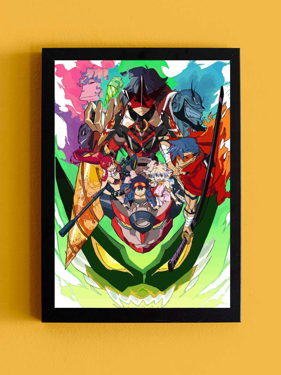 Gurren Lagann Anime Tablo Siyah Çerçeveli Yüksek Kalite Anime Duvar Poster Tablo - En İyi Fiyatlarla