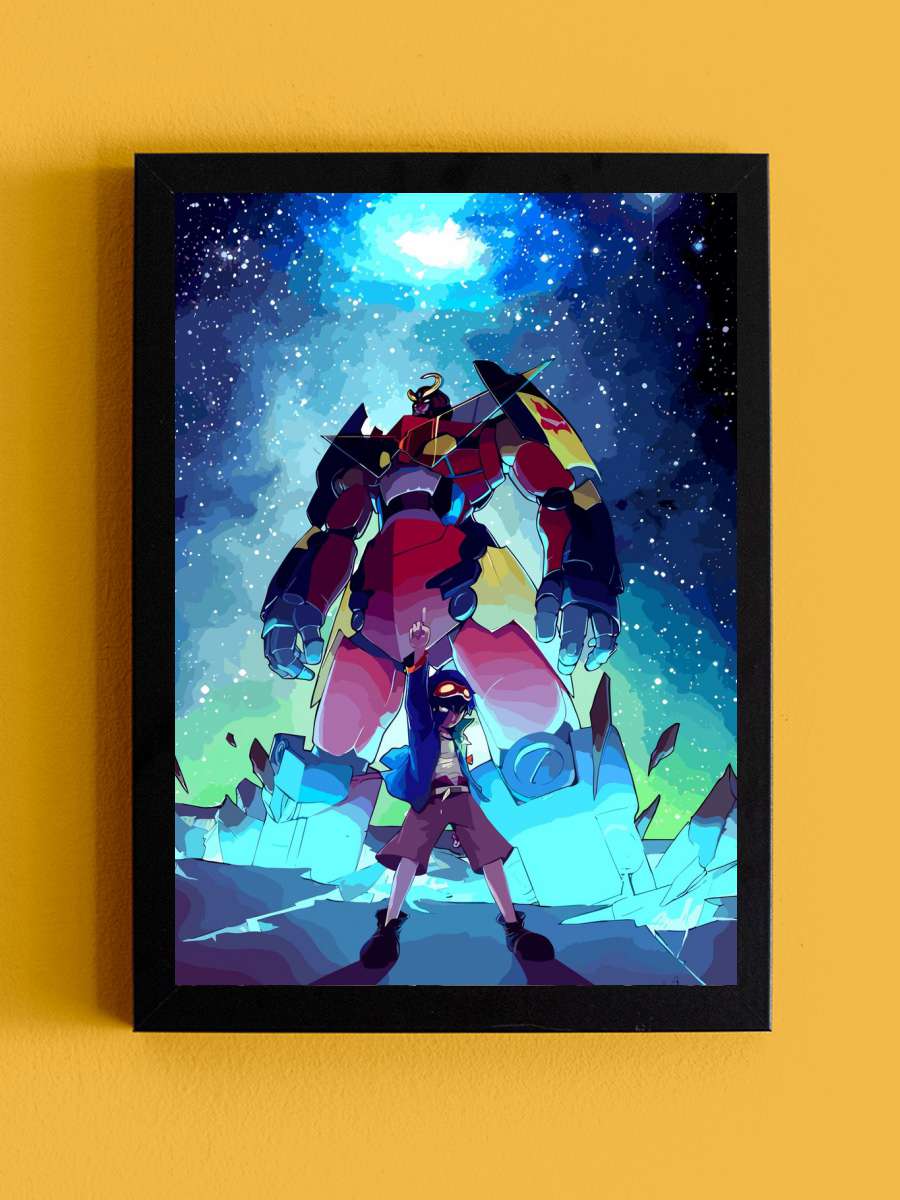 Gurren lagann Anime Tablo Siyah Çerçeveli Yüksek Kalite Anime Duvar Poster Tablo - En İyi Fiyatlarla