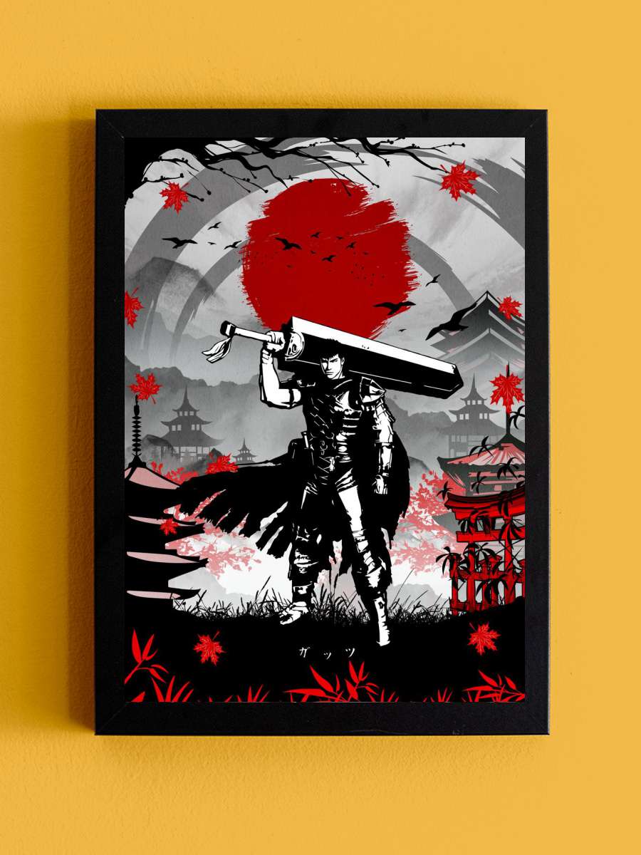 Guts Berserk Anime Anime Tablo Siyah Çerçeveli Yüksek Kalite Anime Duvar Poster Tablo - En İyi Fiyatlarla
