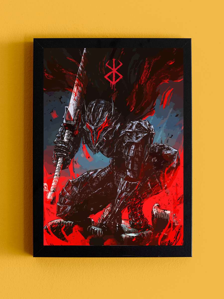 Guts Berserk Anime Tablo Siyah Çerçeveli Yüksek Kalite Anime Duvar Poster Tablo - En İyi Fiyatlarla