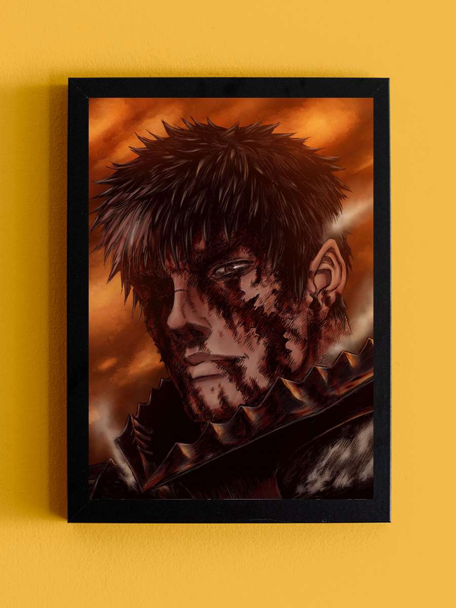 Guts Berserk Anime Tablo Siyah Çerçeveli Yüksek Kalite Anime Duvar Poster Tablo - En İyi Fiyatlarla