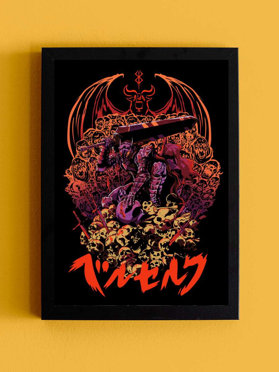 Guts Berserk Anime Tablo Siyah Çerçeveli Yüksek Kalite Anime Duvar Poster Tablo - En İyi Fiyatlarla