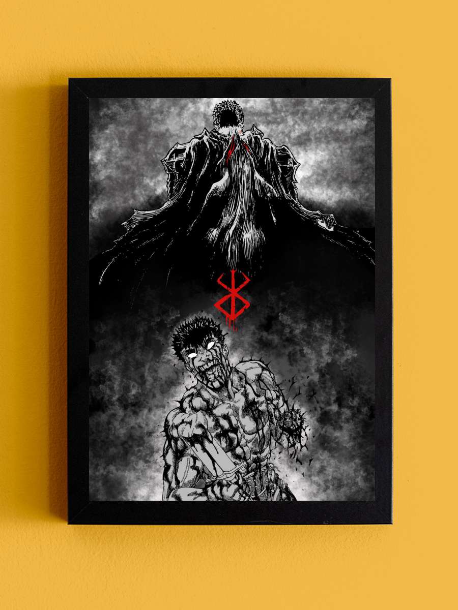 Guts Pain Anime Tablo Siyah Çerçeveli Yüksek Kalite Anime Duvar Poster Tablo - En İyi Fiyatlarla
