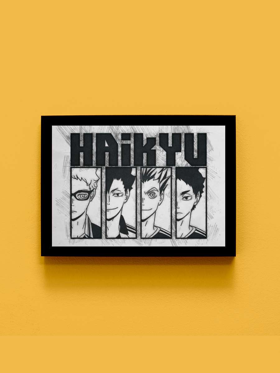 Haikyuu Anime Tablo Siyah Çerçeveli Yüksek Kalite Anime Duvar Poster Tablo - En İyi Fiyatlarla