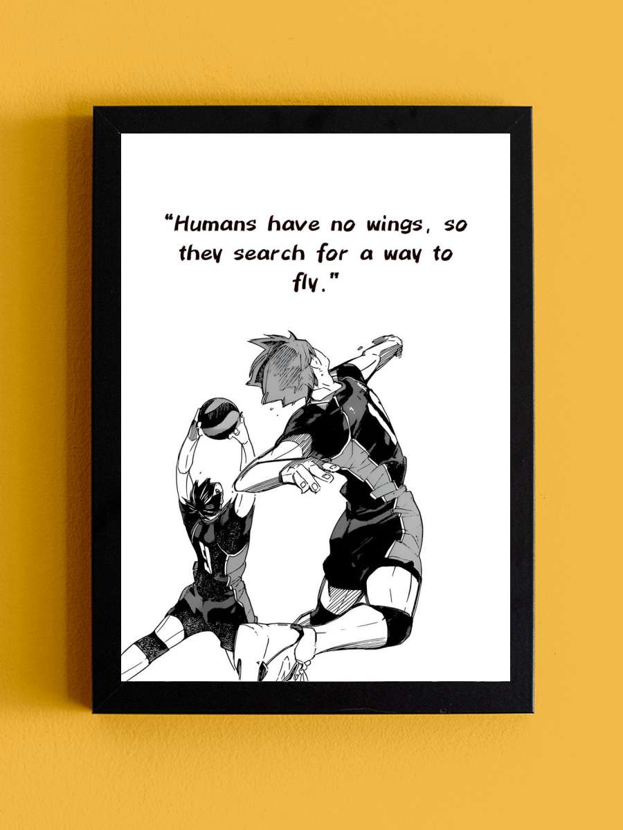 Haikyuu Quotes Anime Tablo Siyah Çerçeveli Yüksek Kalite Anime Duvar Poster Tablo - En İyi Fiyatlarla