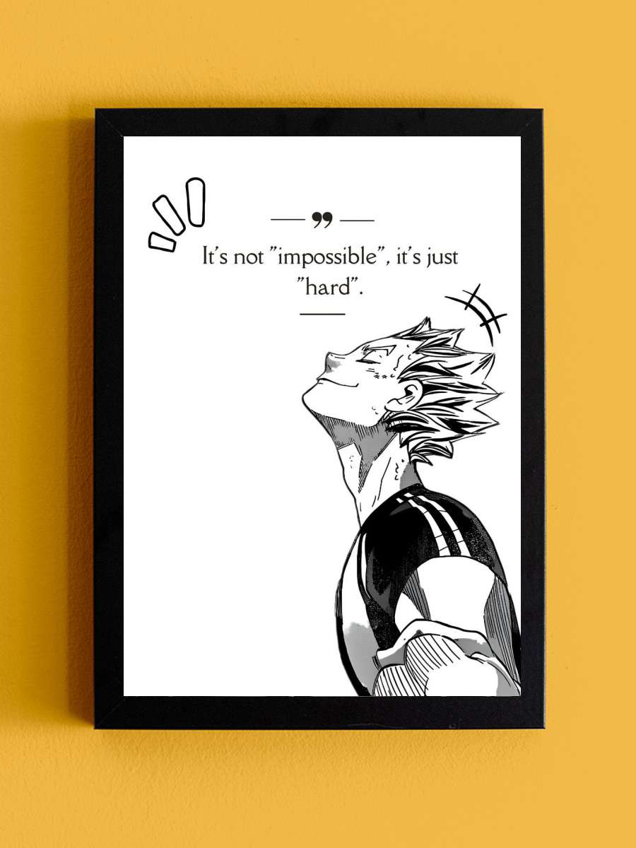 Haikyuu Quotes Anime Tablo Siyah Çerçeveli Yüksek Kalite Anime Duvar Poster Tablo - En İyi Fiyatlarla
