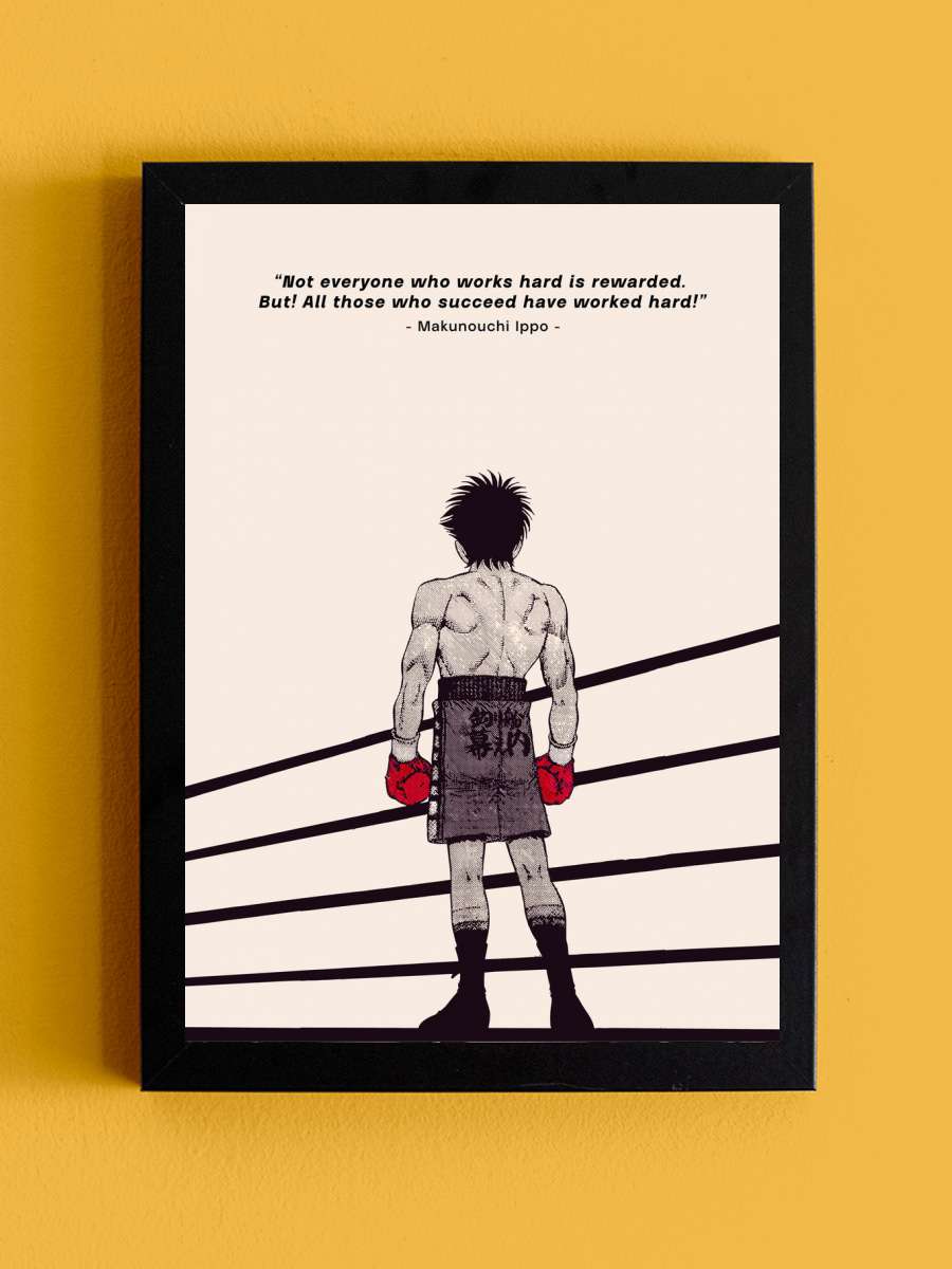 Hajime No Ippo Animes Anime Tablo Siyah Çerçeveli Yüksek Kalite Anime Duvar Poster Tablo - En İyi Fiyatlarla