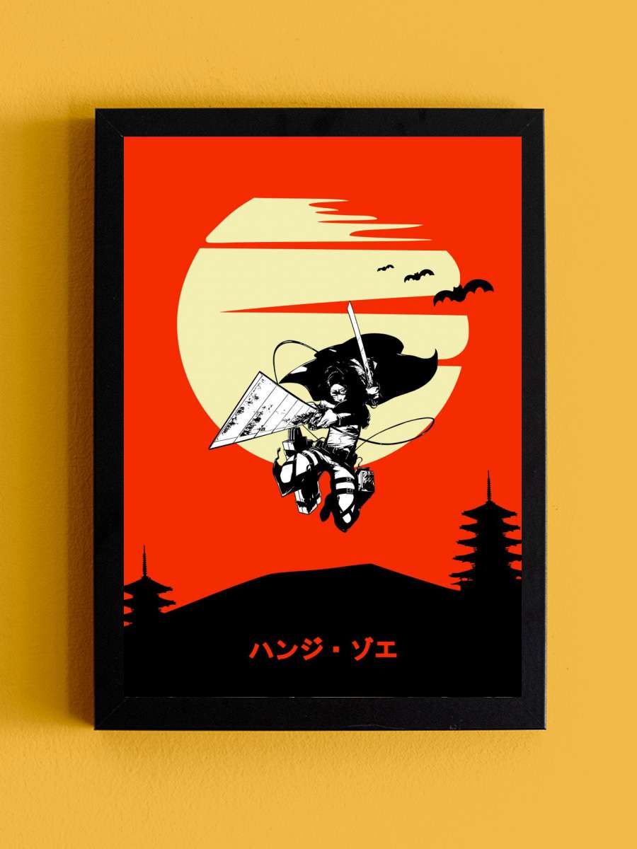 Hange Anime Tablo Siyah Çerçeveli Yüksek Kalite Anime Duvar Poster Tablo - En İyi Fiyatlarla