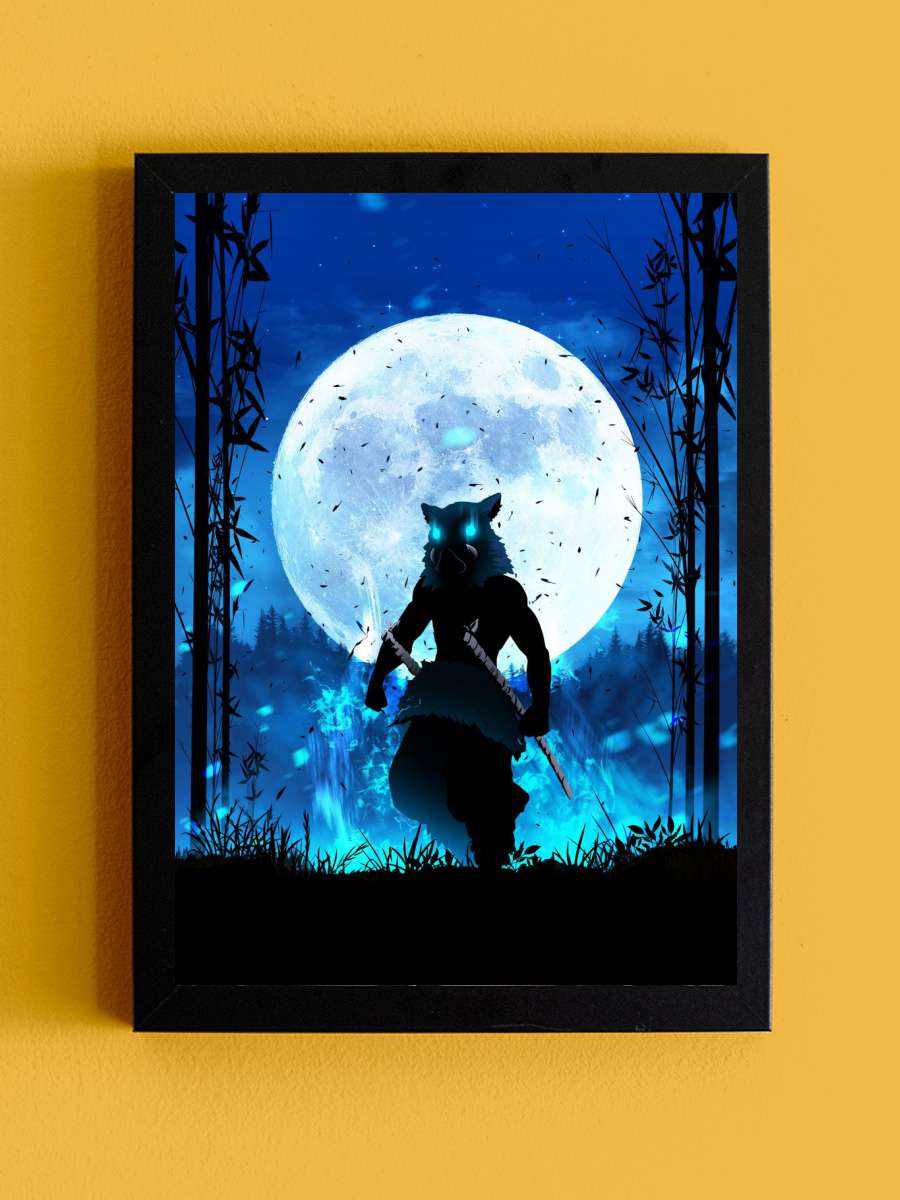 Hashibira Inosuke Anime Tablo Siyah Çerçeveli Yüksek Kalite Anime Duvar Poster Tablo - En İyi Fiyatlarla