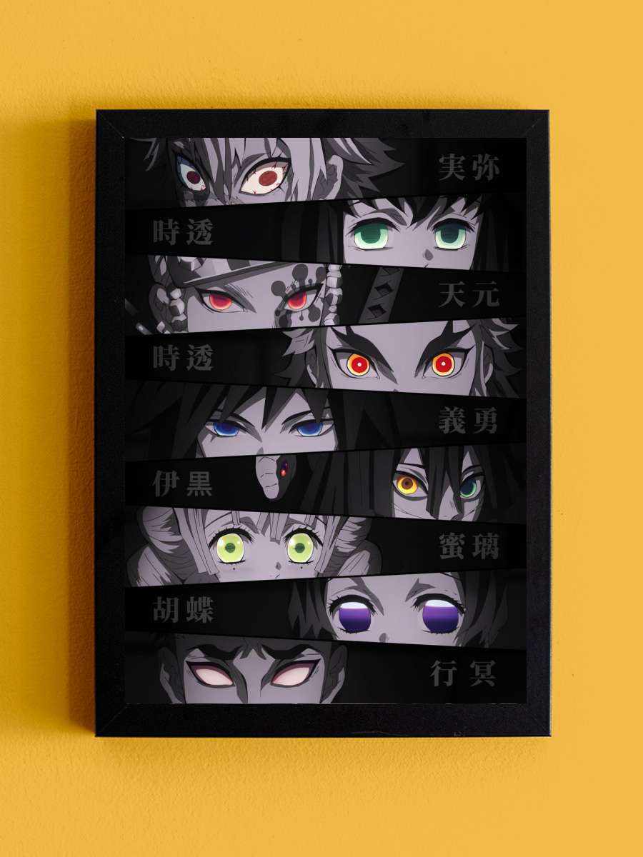 Hashira Demon Slayer Anime Tablo Siyah Çerçeveli Yüksek Kalite Anime Duvar Poster Tablo - En İyi Fiyatlarla