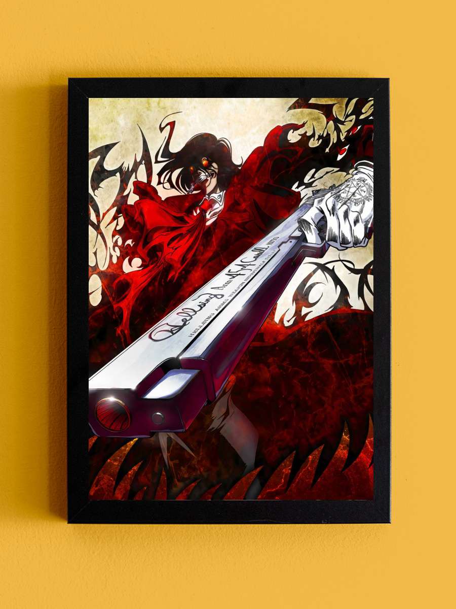 Hellsing Anime Tablo Siyah Çerçeveli Yüksek Kalite Anime Duvar Poster Tablo - En İyi Fiyatlarla