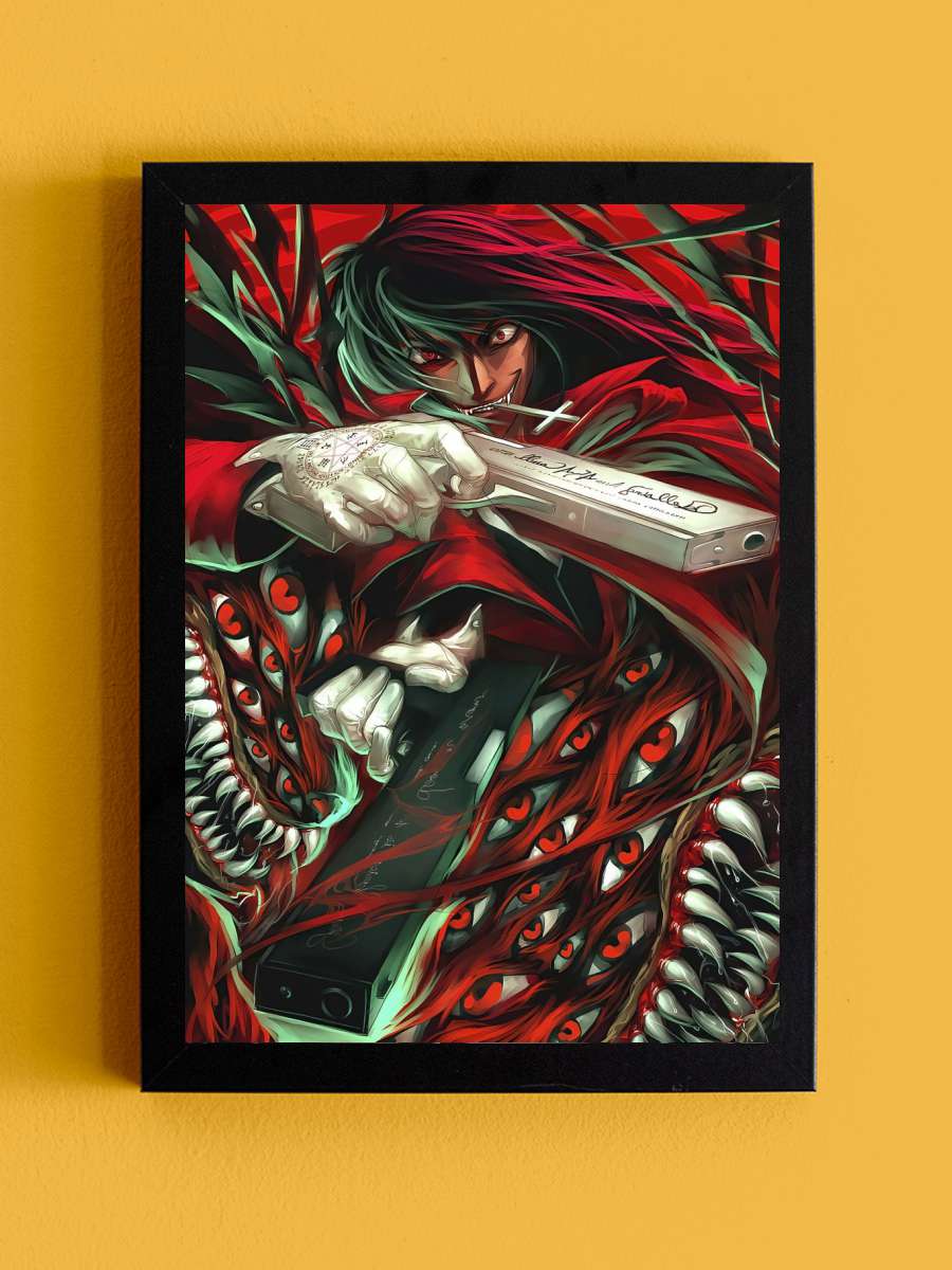 Hellsing Anime Tablo Siyah Çerçeveli Yüksek Kalite Anime Duvar Poster Tablo - En İyi Fiyatlarla