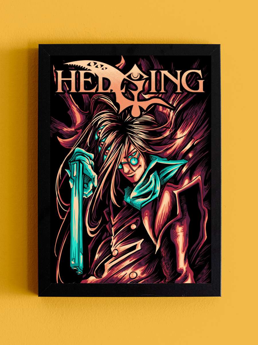 hellsing Anime Tablo Siyah Çerçeveli Yüksek Kalite Anime Duvar Poster Tablo - En İyi Fiyatlarla