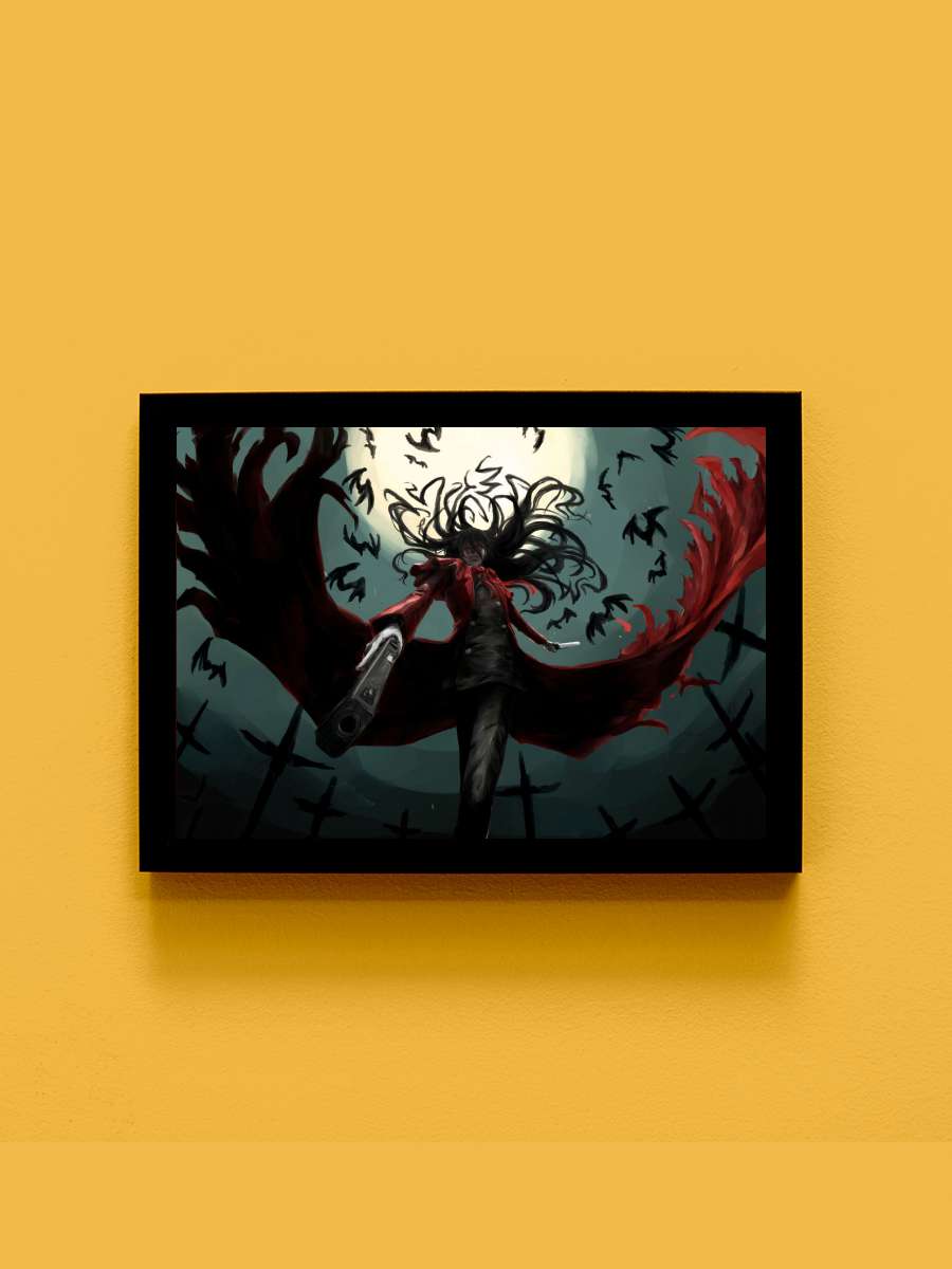Hellsing Poster Anime Tablo Siyah Çerçeveli Yüksek Kalite Anime Duvar Poster Tablo - En İyi Fiyatlarla