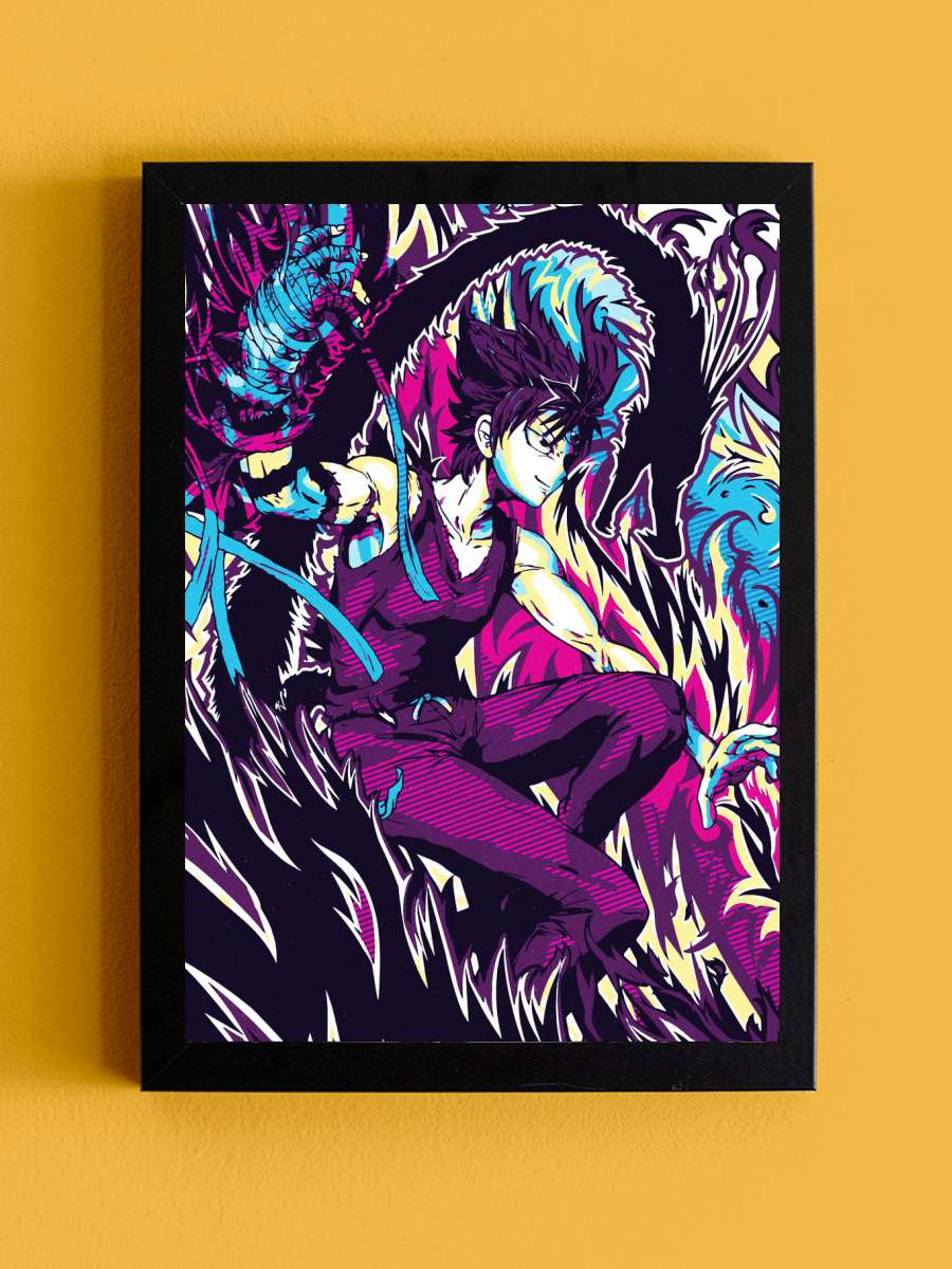 Hiei Yu Yu Hakusho Anime Tablo Siyah Çerçeveli Yüksek Kalite Anime Duvar Poster Tablo - En İyi Fiyatlarla