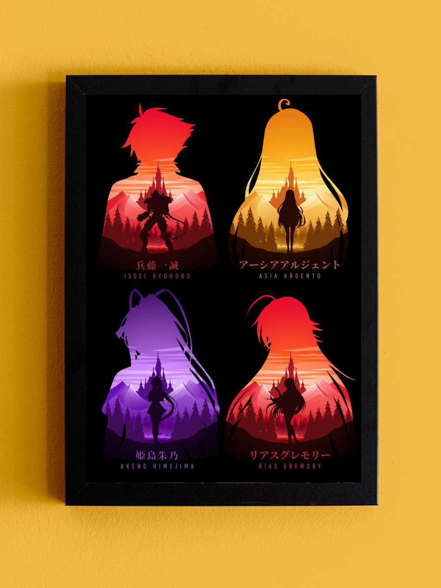 High School DxD Anime Anime Tablo Siyah Çerçeveli Yüksek Kalite Anime Duvar Poster Tablo - En İyi Fiyatlarla