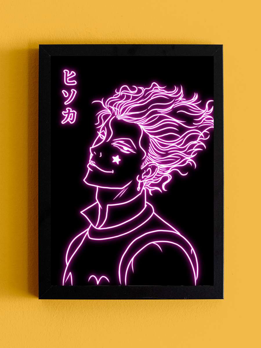 Hisoka neon Anime Tablo Siyah Çerçeveli Yüksek Kalite Anime Duvar Poster Tablo - En İyi Fiyatlarla