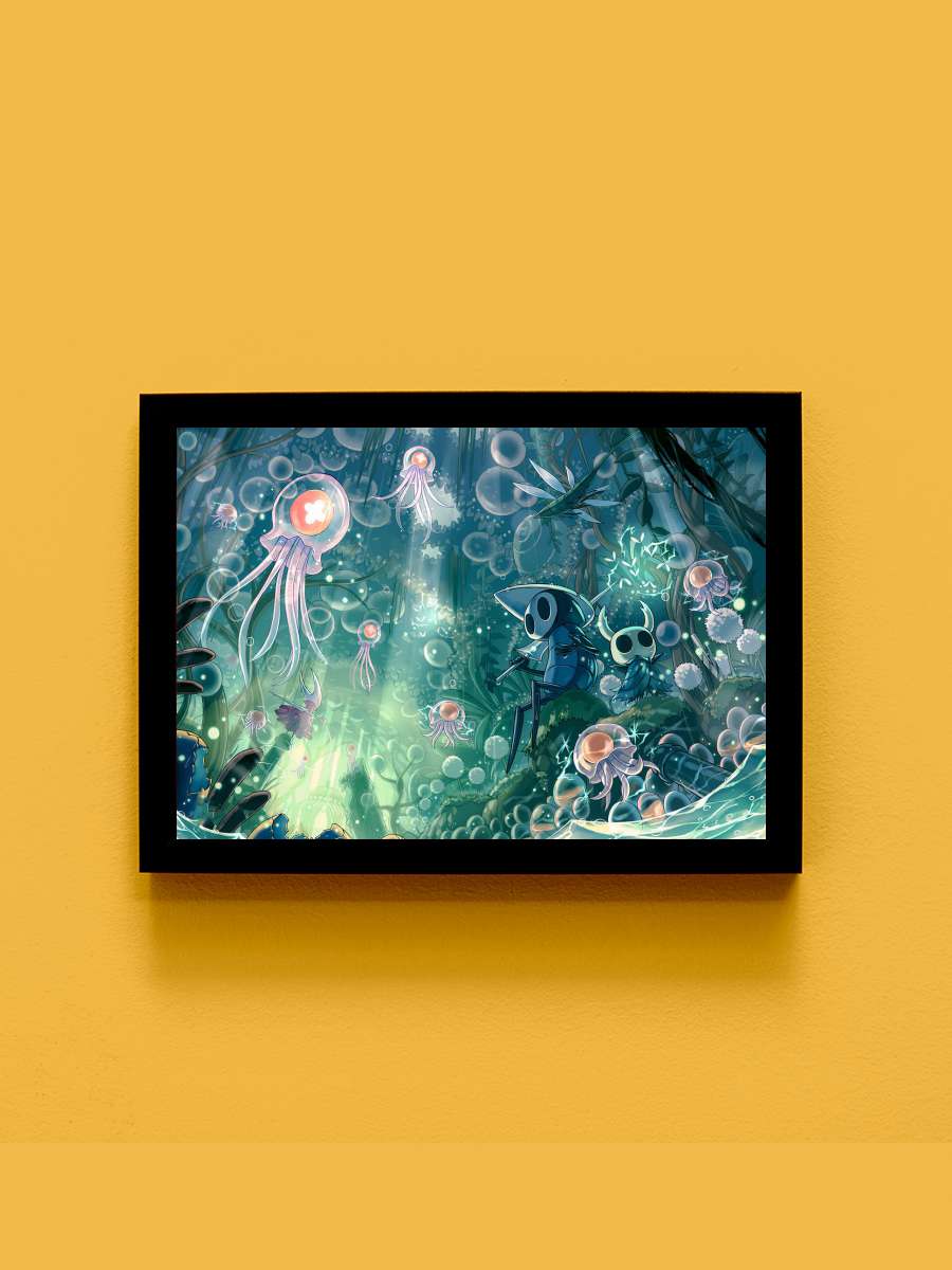 hollow knight poster Anime Tablo Siyah Çerçeveli Yüksek Kalite Anime Duvar Poster Tablo - En İyi Fiyatlarla