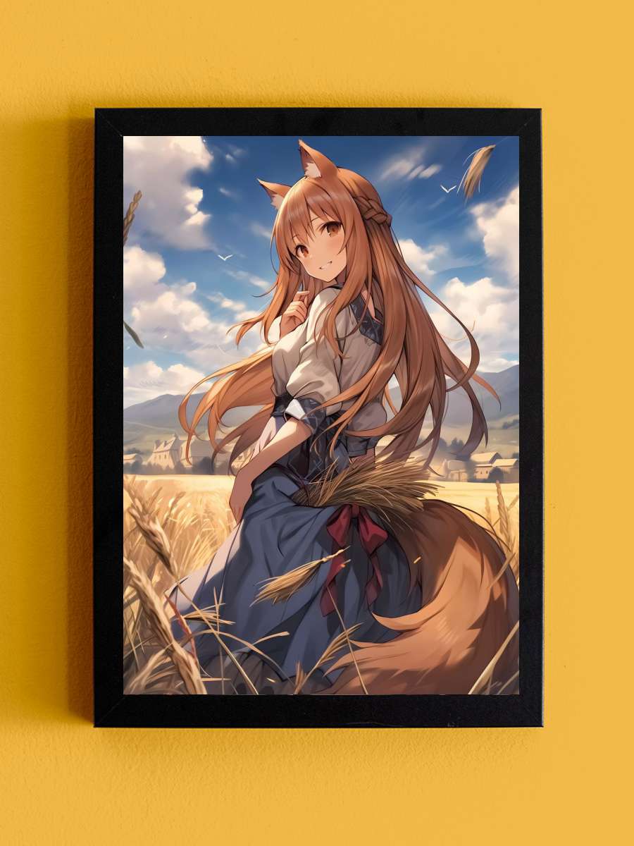 Holo Spice Wolf Anime Girl Anime Tablo Siyah Çerçeveli Yüksek Kalite Anime Duvar Poster Tablo - En İyi Fiyatlarla