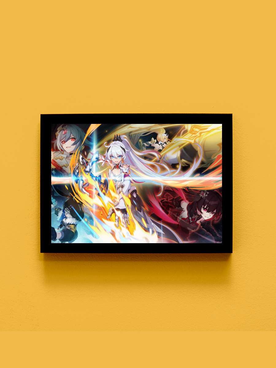 Honkai Impact 3rd F Anime Tablo Siyah Çerçeveli Yüksek Kalite Anime Duvar Poster Tablo - En İyi Fiyatlarla