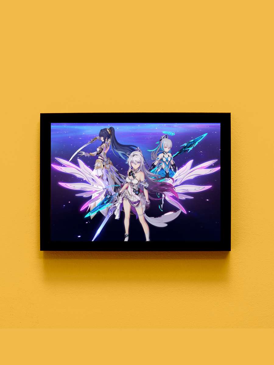 Honkai Impact 3rd H Anime Tablo Siyah Çerçeveli Yüksek Kalite Anime Duvar Poster Tablo - En İyi Fiyatlarla
