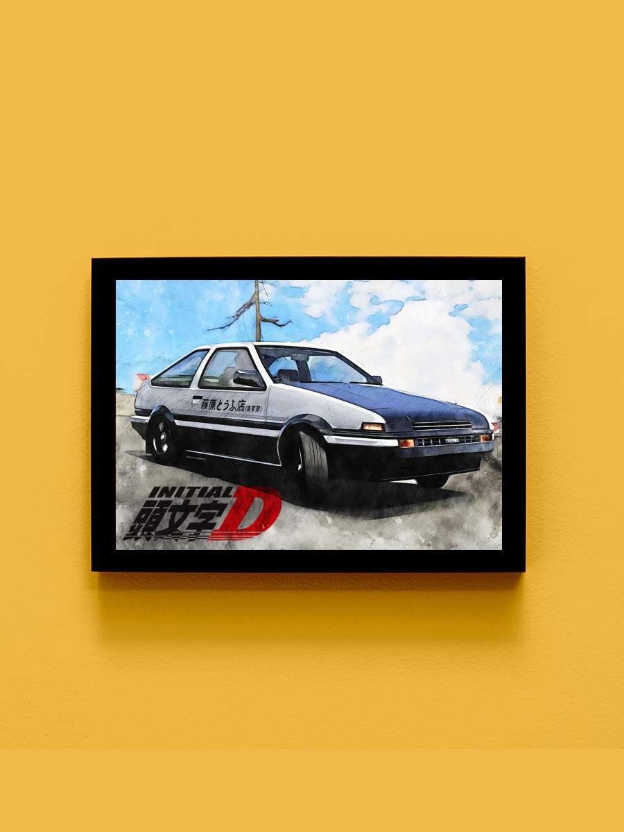 INITIAL D Car Anime Anime Tablo Siyah Çerçeveli Yüksek Kalite Anime Duvar Poster Tablo - En İyi Fiyatlarla