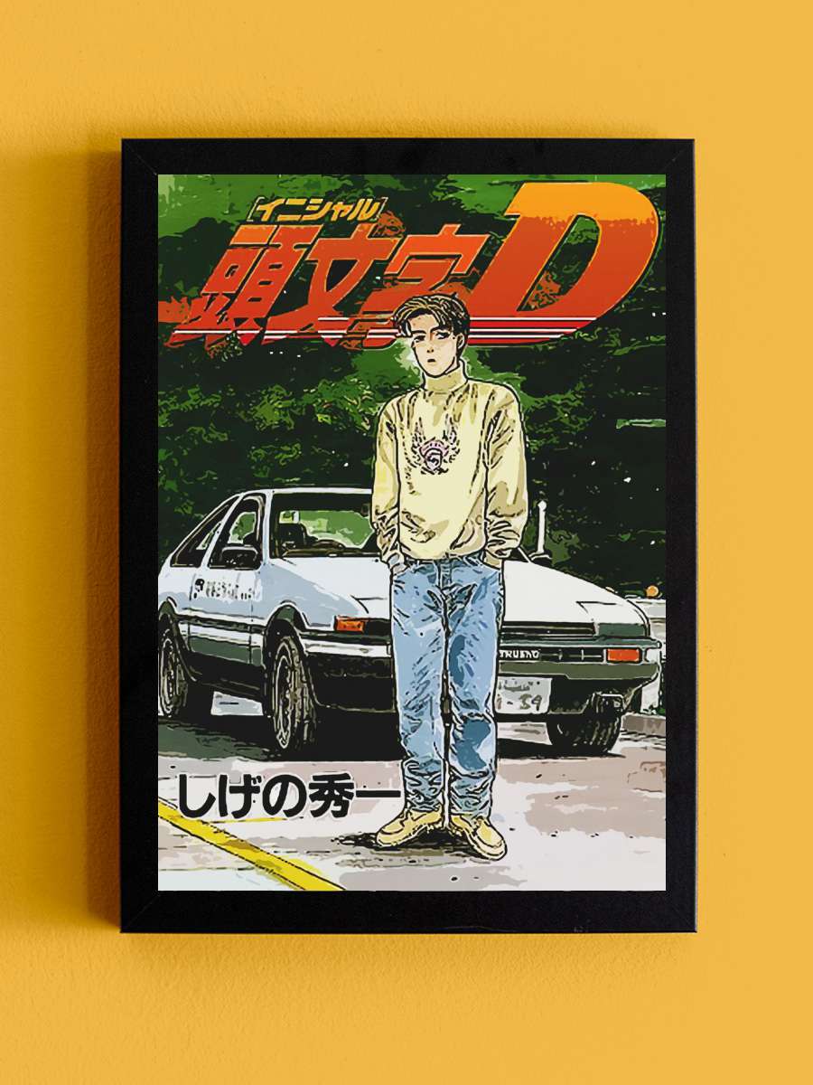 initial d Anime Tablo Siyah Çerçeveli Yüksek Kalite Anime Duvar Poster Tablo - En İyi Fiyatlarla
