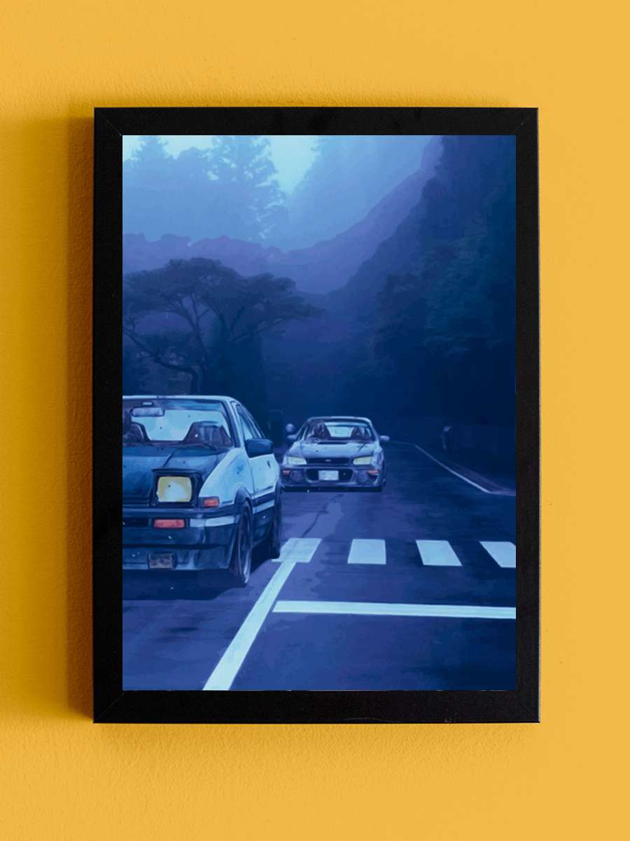 Initial D Anime Tablo Siyah Çerçeveli Yüksek Kalite Anime Duvar Poster Tablo - En İyi Fiyatlarla