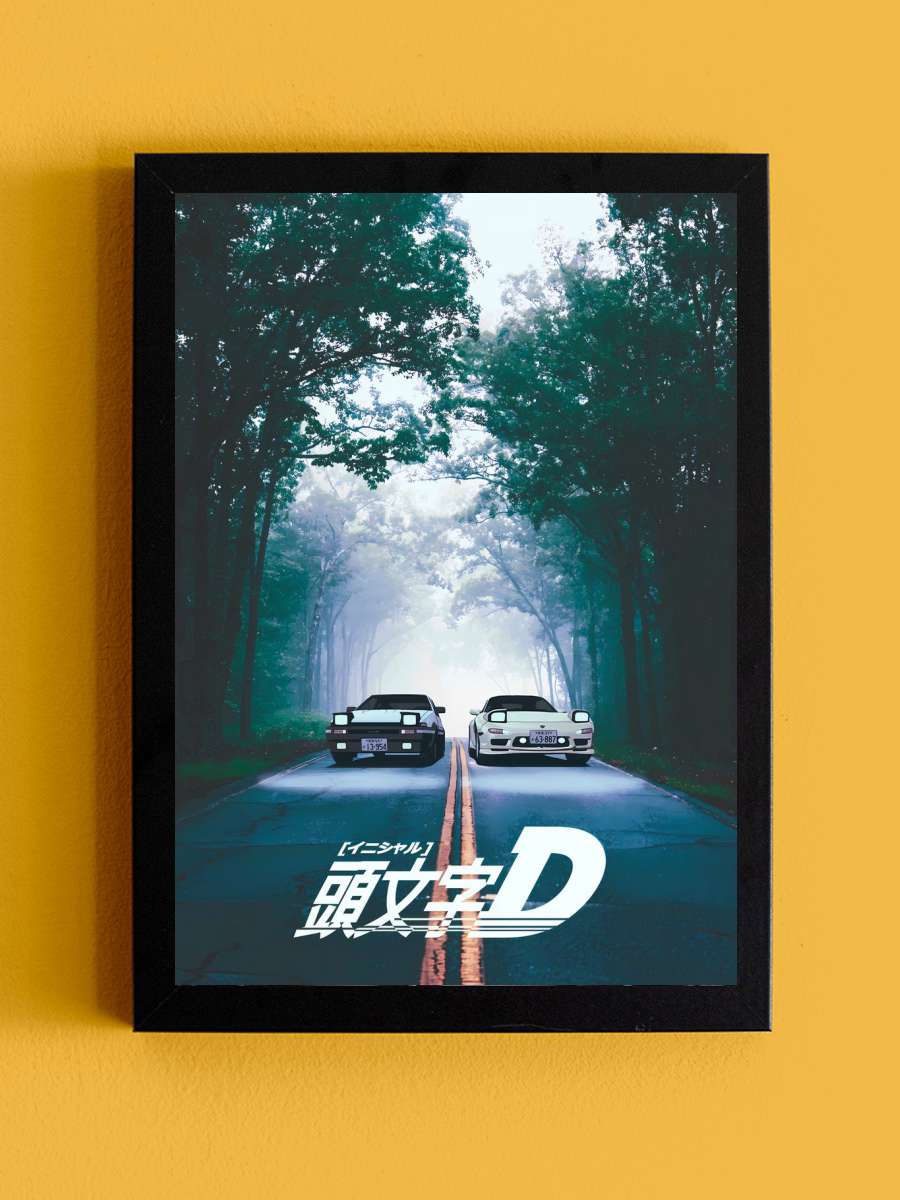 Initial D Rivals Anime Tablo Siyah Çerçeveli Yüksek Kalite Anime Duvar Poster Tablo - En İyi Fiyatlarla