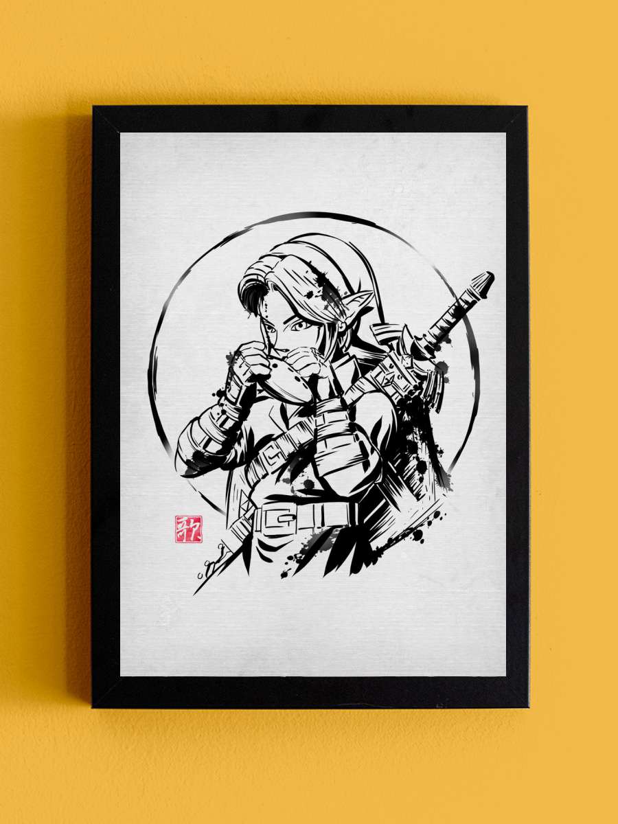 Ink Ocarina Anime Tablo Siyah Çerçeveli Yüksek Kalite Anime Duvar Poster Tablo - En İyi Fiyatlarla