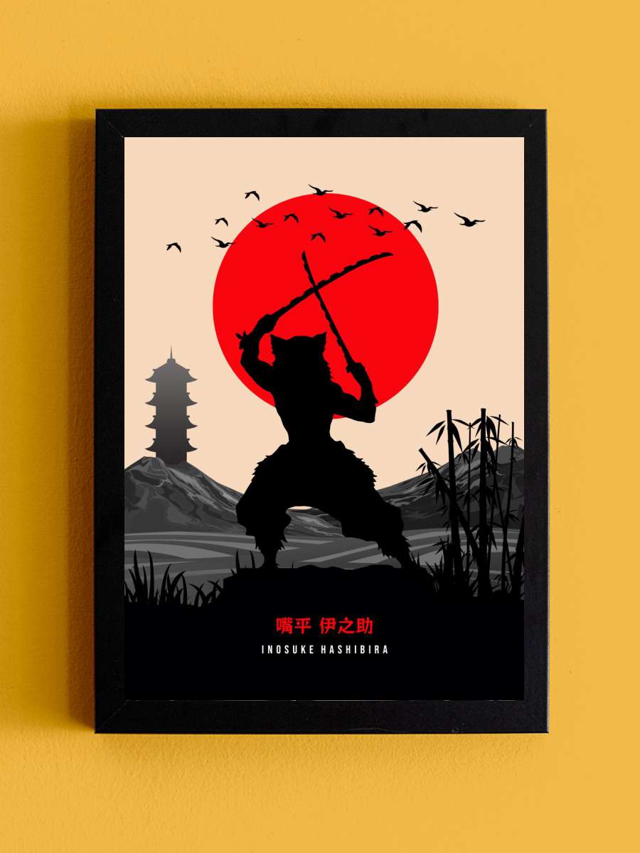 inosuke demon slayer Anime Tablo Siyah Çerçeveli Yüksek Kalite Anime Duvar Poster Tablo - En İyi Fiyatlarla