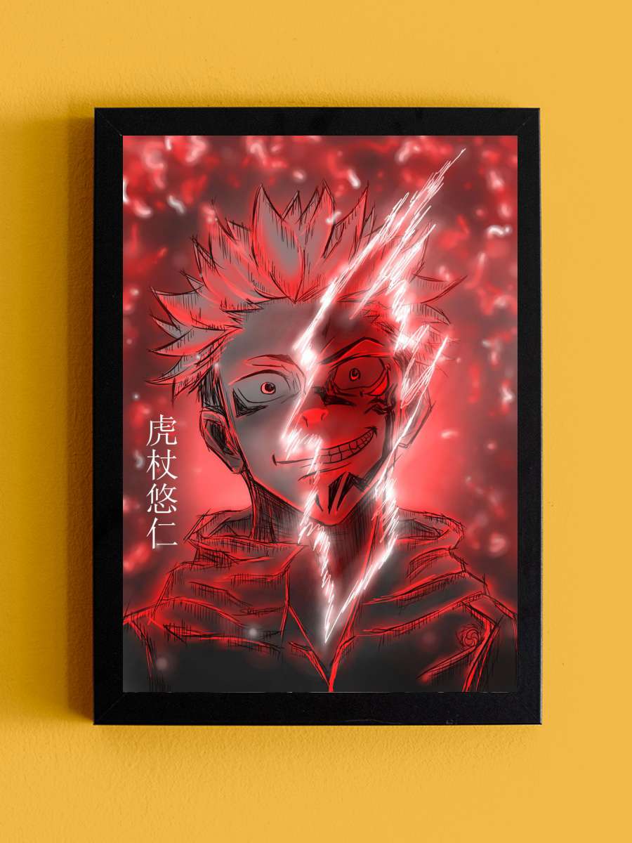 Itadori Yuji Anime Tablo Siyah Çerçeveli Yüksek Kalite Anime Duvar Poster Tablo - En İyi Fiyatlarla