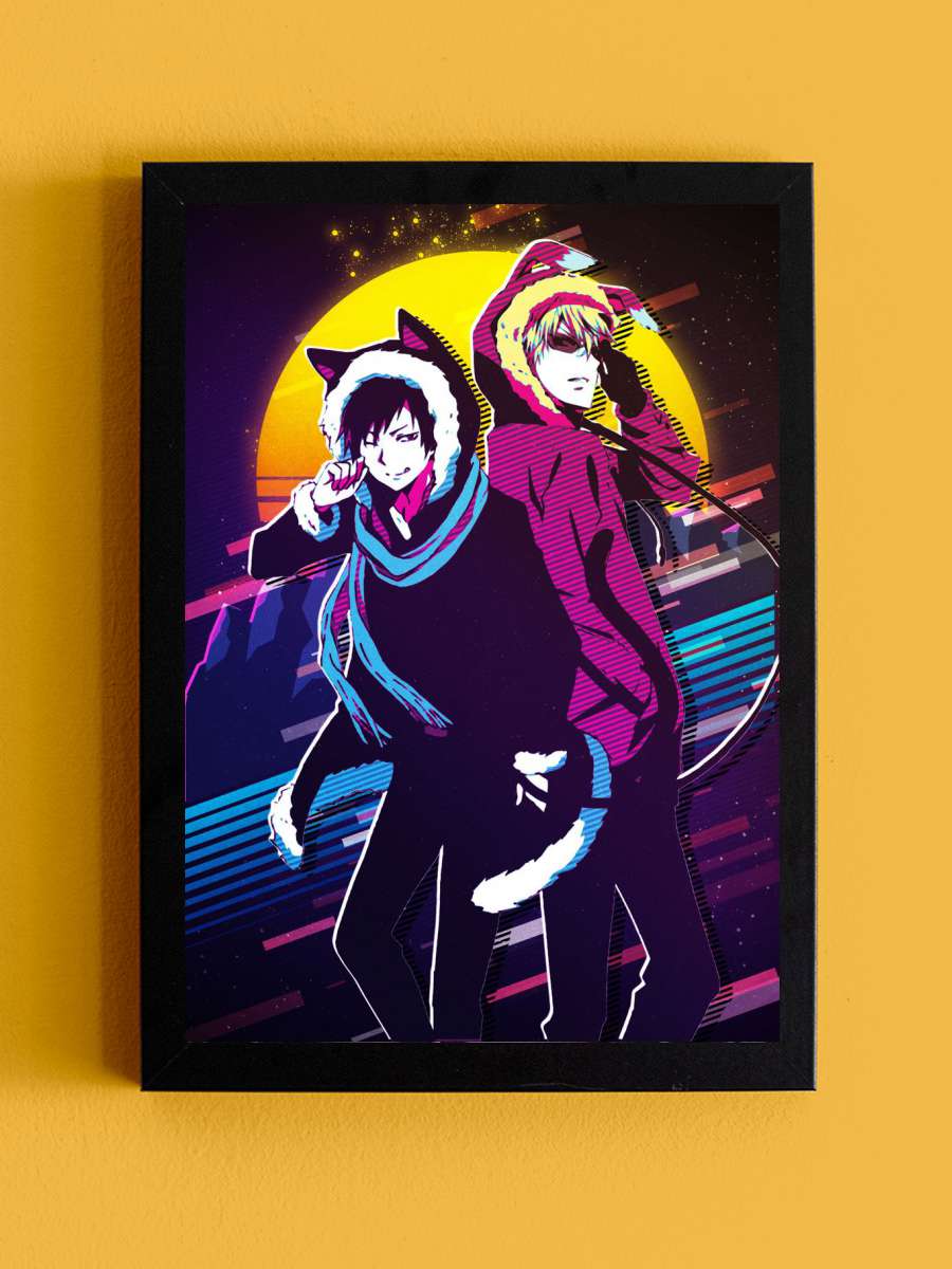 Izaya Orihara and Shizuo Anime Tablo Siyah Çerçeveli Yüksek Kalite Anime Duvar Poster Tablo - En İyi Fiyatlarla
